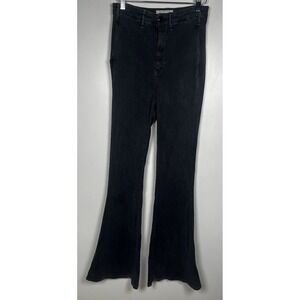 The Great Kickbell Super High Waist Gray Stretch Flare Sz 28 Retro 70's **read**
